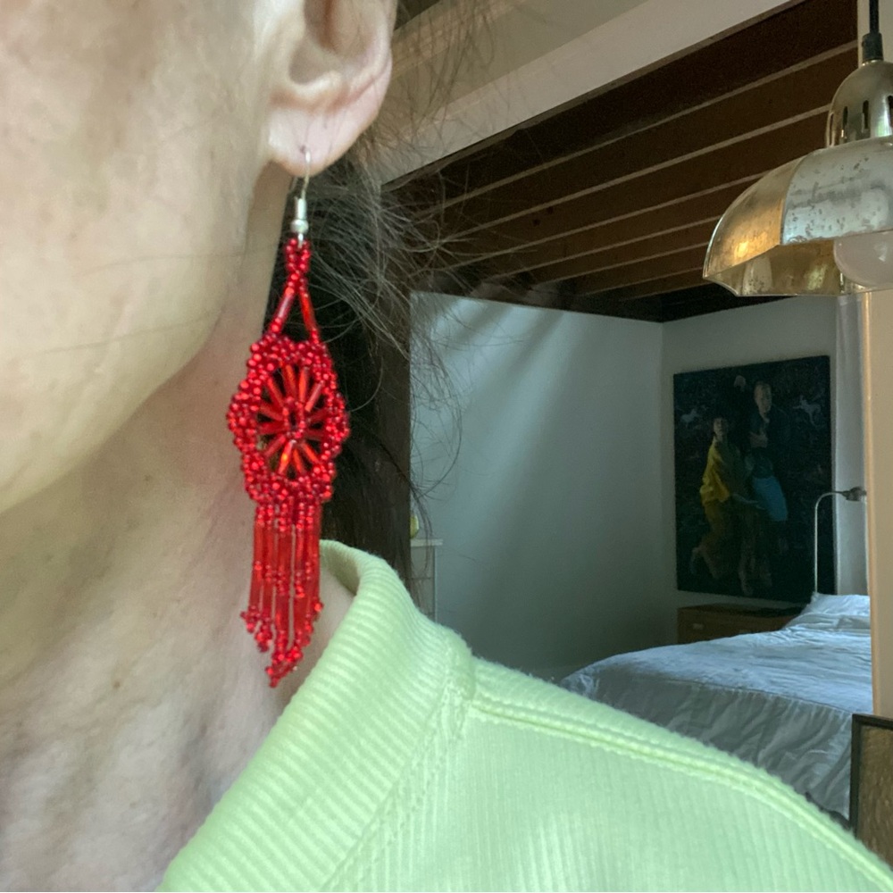Romantic beaded earrings - Picture 7 of 7